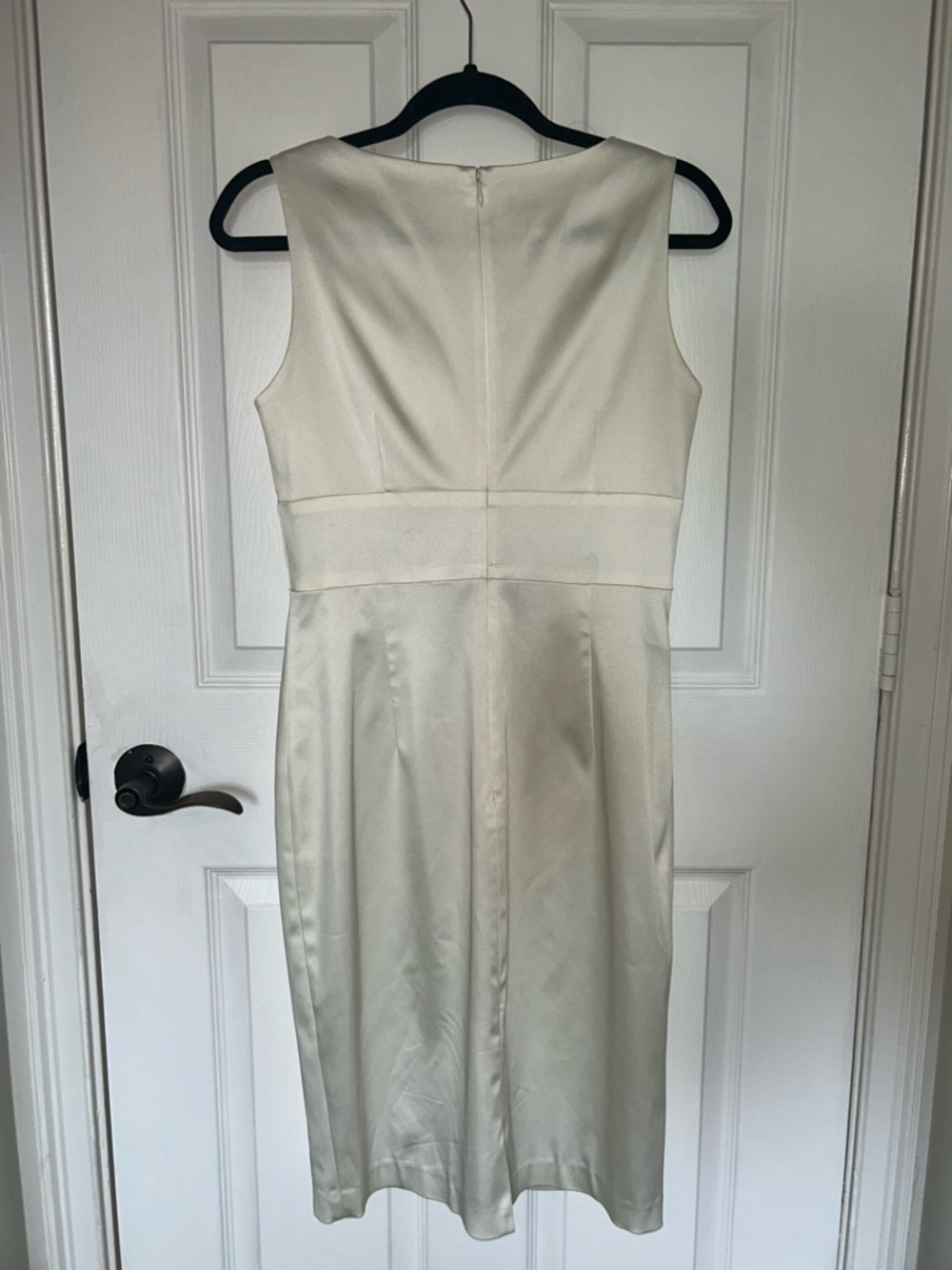 Kay Unger NY Ivory Satin Wrap Dress Size 8 Cocktail Wedding Guest - Picture 4 of 8